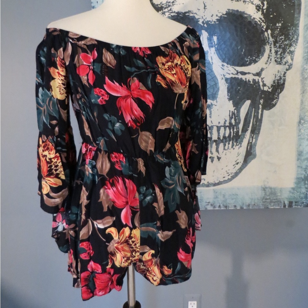 Floral Off-Shoulder Shorts Romper